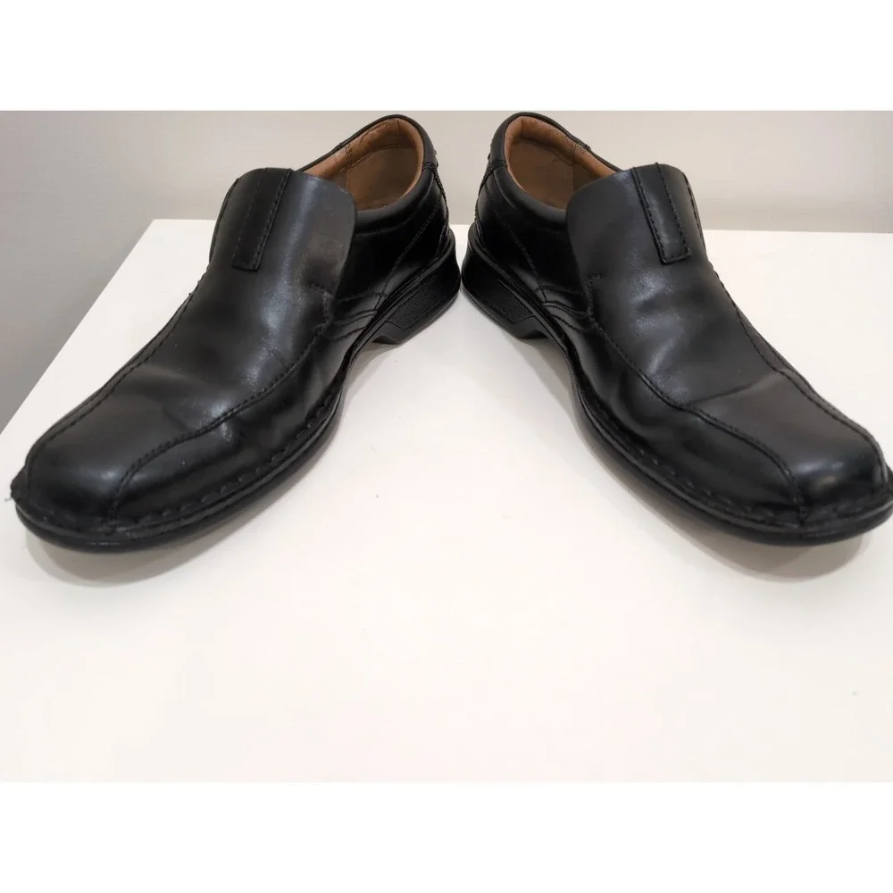 Clarks Collection Men's Escalade Step Loafer Black Leather Shoes 9M US